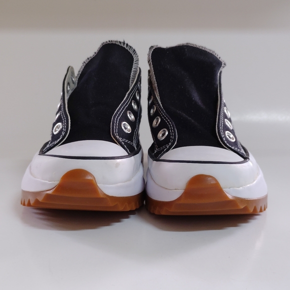 Converse Kids Black Canvas Slip-On Sneakers with White Toecaps and Gum Outsoles - Picture 4 of 9